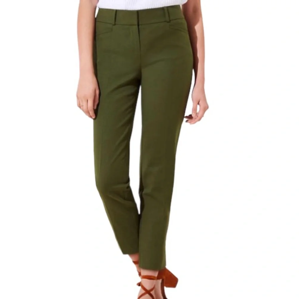 Loft olive green Julie straight size 4